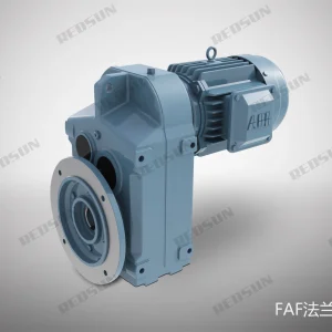 f series faf parallel shaft helical gear reducer, flange mounted with hollow output shaft