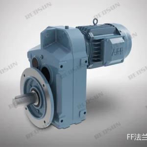 f series ff parallel shaft helical gear reducer, flange mounted with extended solid output shaft