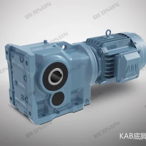 k series kab helical bevel gear reducer, foot base hollow shaft output & motor end cover input configuration (复制)