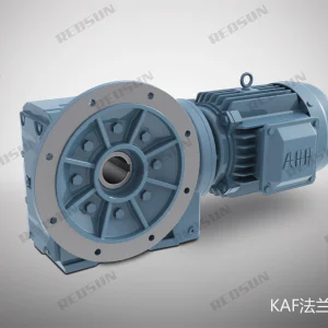 k series kaf helical bevel gear reducer, flange mounted with hollow output shaft