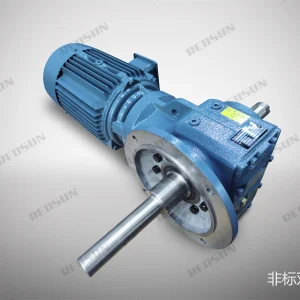 k series helical bevel gear reducer with custom double output shaft