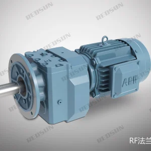 r series rf flange mount shaft extension helical gear reducer